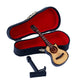 Dselvgvu Wooden Miniature Guitar with Stand and Case Mini Musical Instrument Acoustic Guitar Replica Collectible Figurines Model Home Decoration