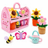 June Garden My First Greenhouse Plush Playset - 5 Pcs Interactive Soft Toy Set with Flowers, Bee, Butterfly & Watering Can - Pretend Play Educational
