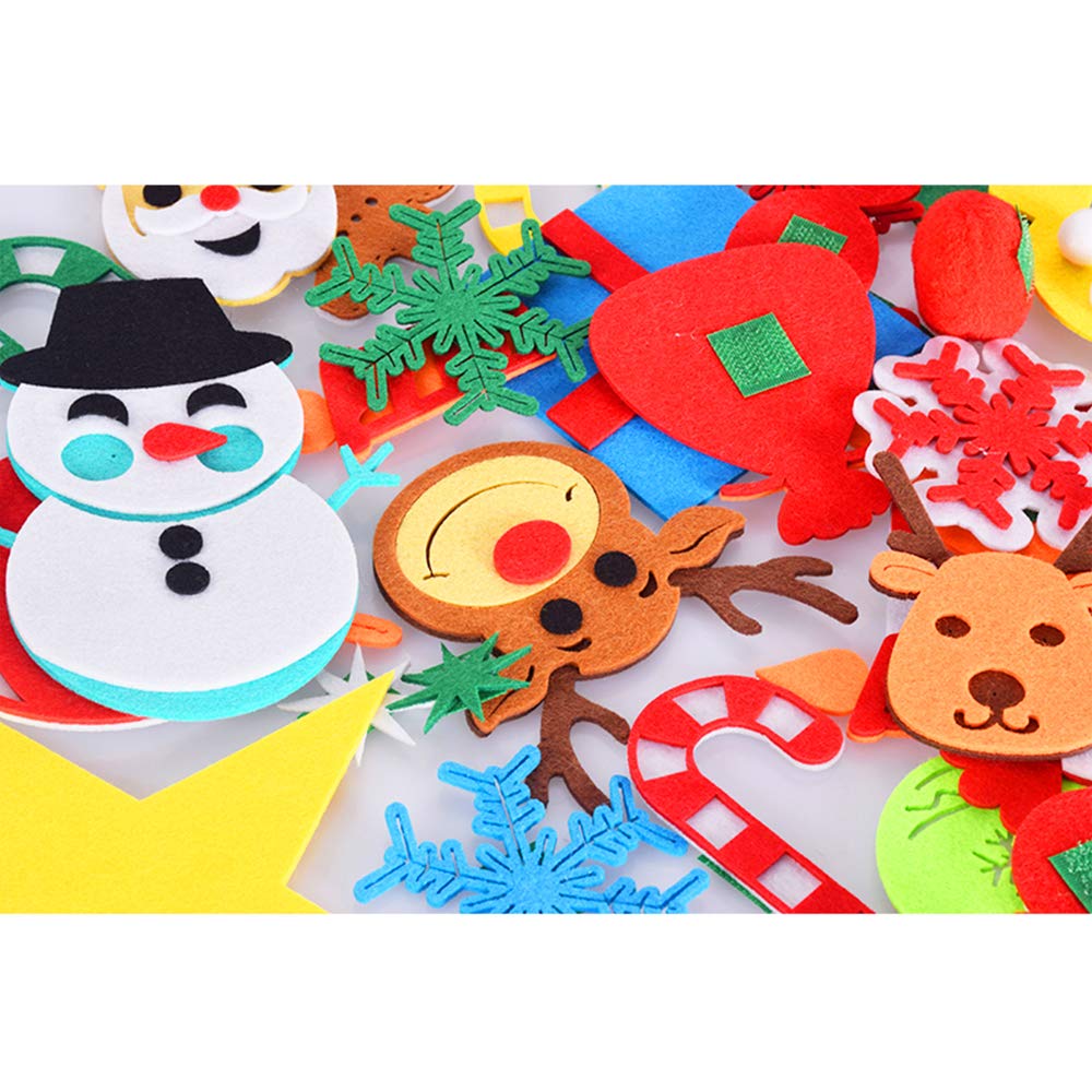 Max Fun DIY Felt Christmas Tree for Toddlers with 49 Christmas Ornaments + Tic-Tac-Toe Games for Kids Wall Hanging Christmas Decorations Felt Craft