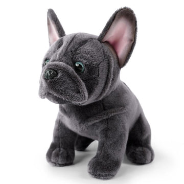 TUKVESZE French Bulldog Stuffed Animal, 8.6 inch Realistic Puppy Plush Cute Soft Dog Gifts for Boys and Girls (Gray)