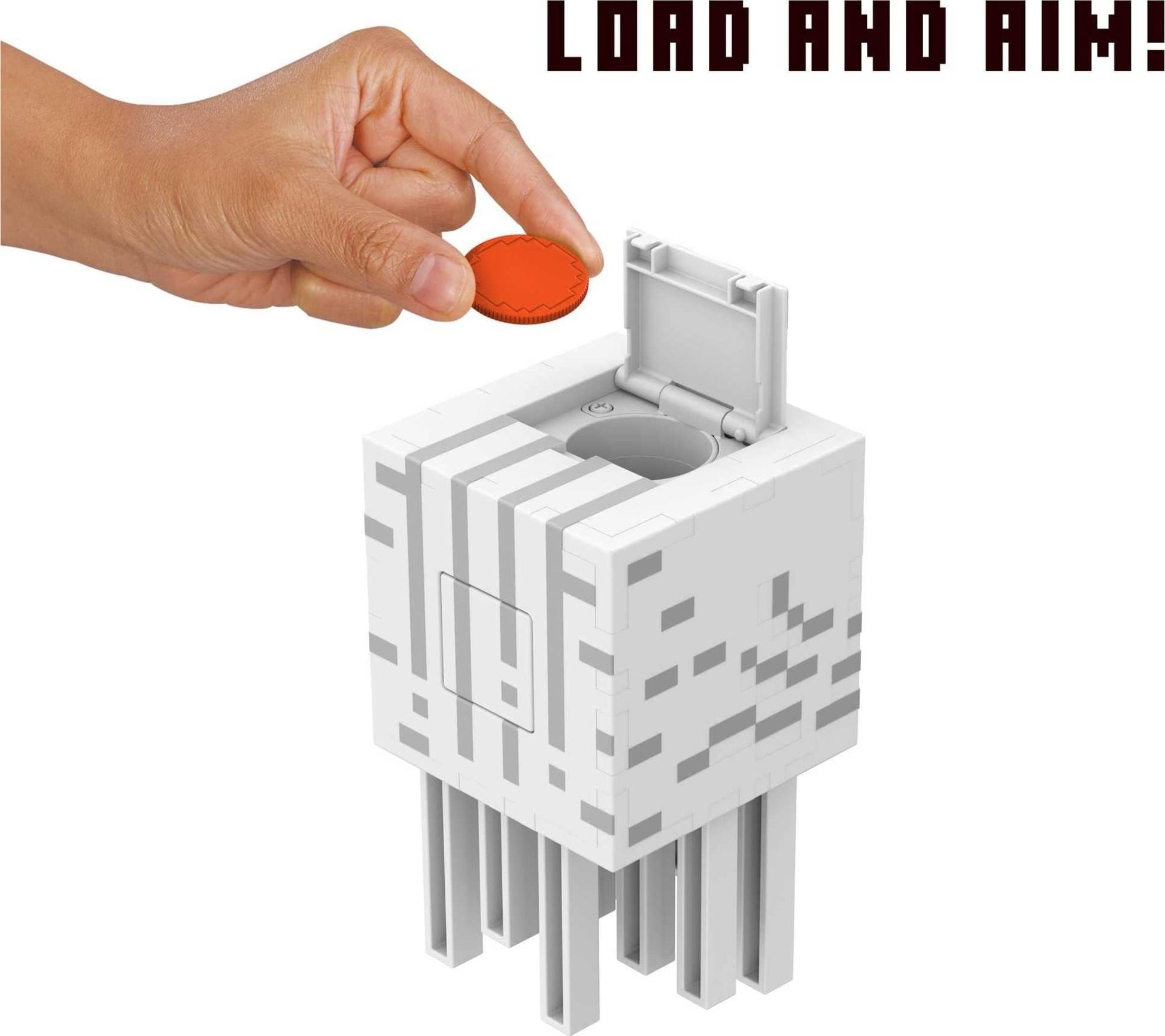 Mattel Minecraft Toys | Fireball Ghast Figure with 10 Shooting Discs | Video-Game Collectible | Gifts for Kids and Fans