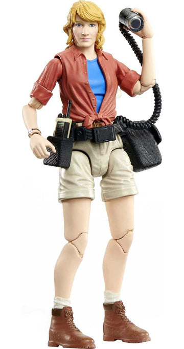 Jurassic World Toys Amber Collection Dr. Ellie Sattler 6-in Action Figure, Swappable Hands & Head, Utility Belt & Radio Accessories, Collectible Gift