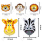 BALONAR 5pcs 32 Inch Tiger Lion Zebra Monkey Foil Balloons Animal Balloons