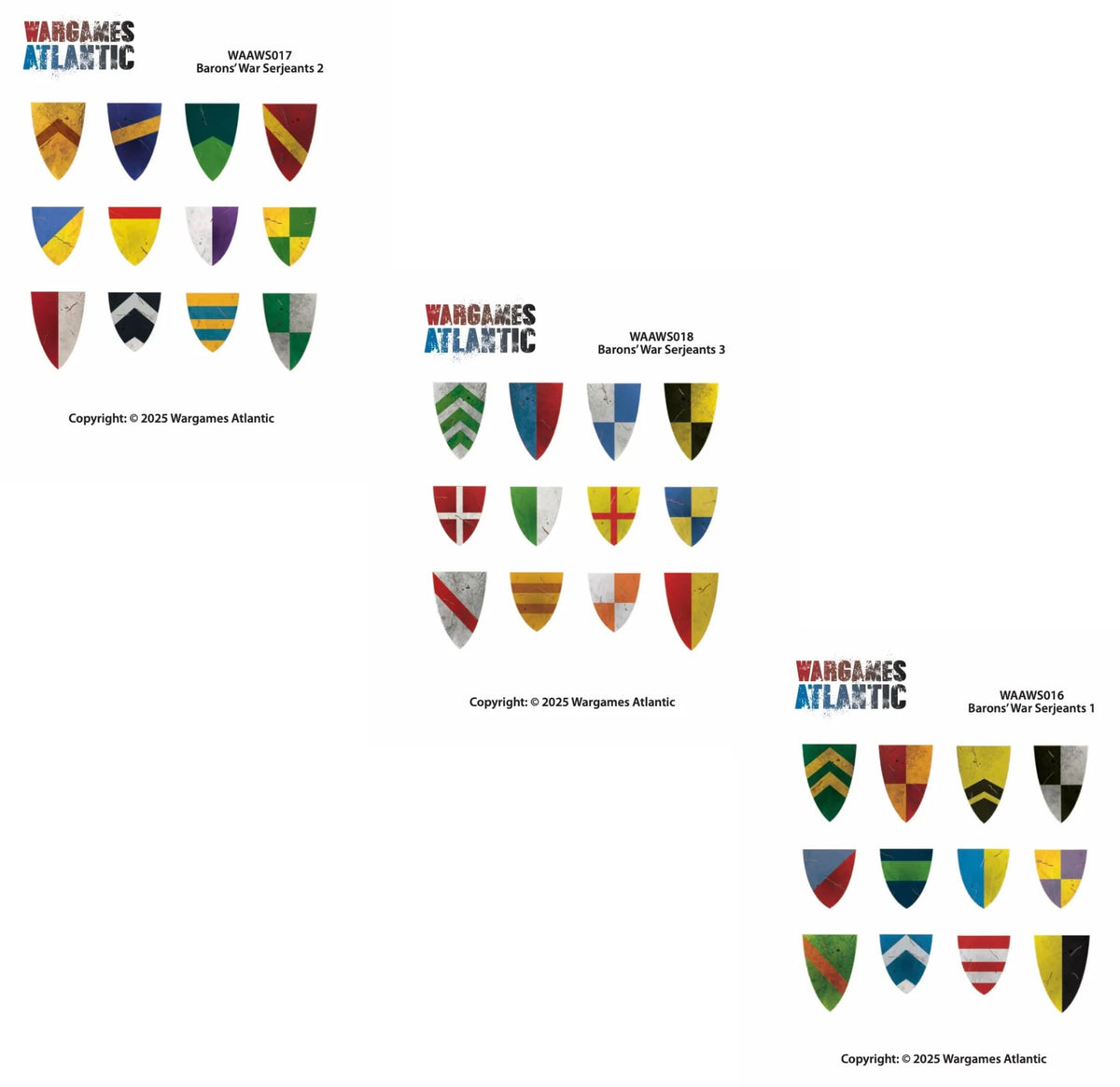 Barons' War Shield Decals (03): Serjeants 01
