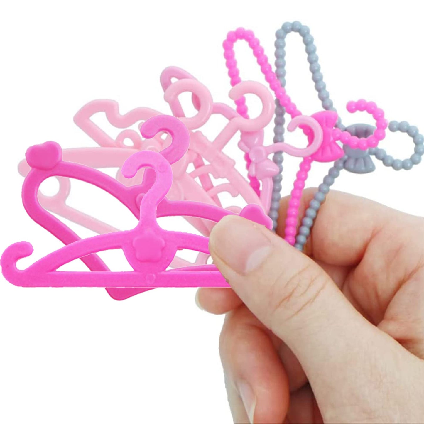 BJDBUS 80 Pcs Plastic Hangers Accessories for 11.5 inch Doll Clothes Gown Dress Outfit