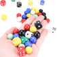 DODHEG 60 Pcs Glass Marbles, Bulk Marbles, for Various Marble Games 0.63 inch, with 6 Pcs 6 Sided Dice Multicolor.