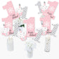 Big Dot of Happiness Pink Onederland - Snowflake Winter Wonderland First Birthday Party Centerpiece Sticks - Table Toppers - Set of 15