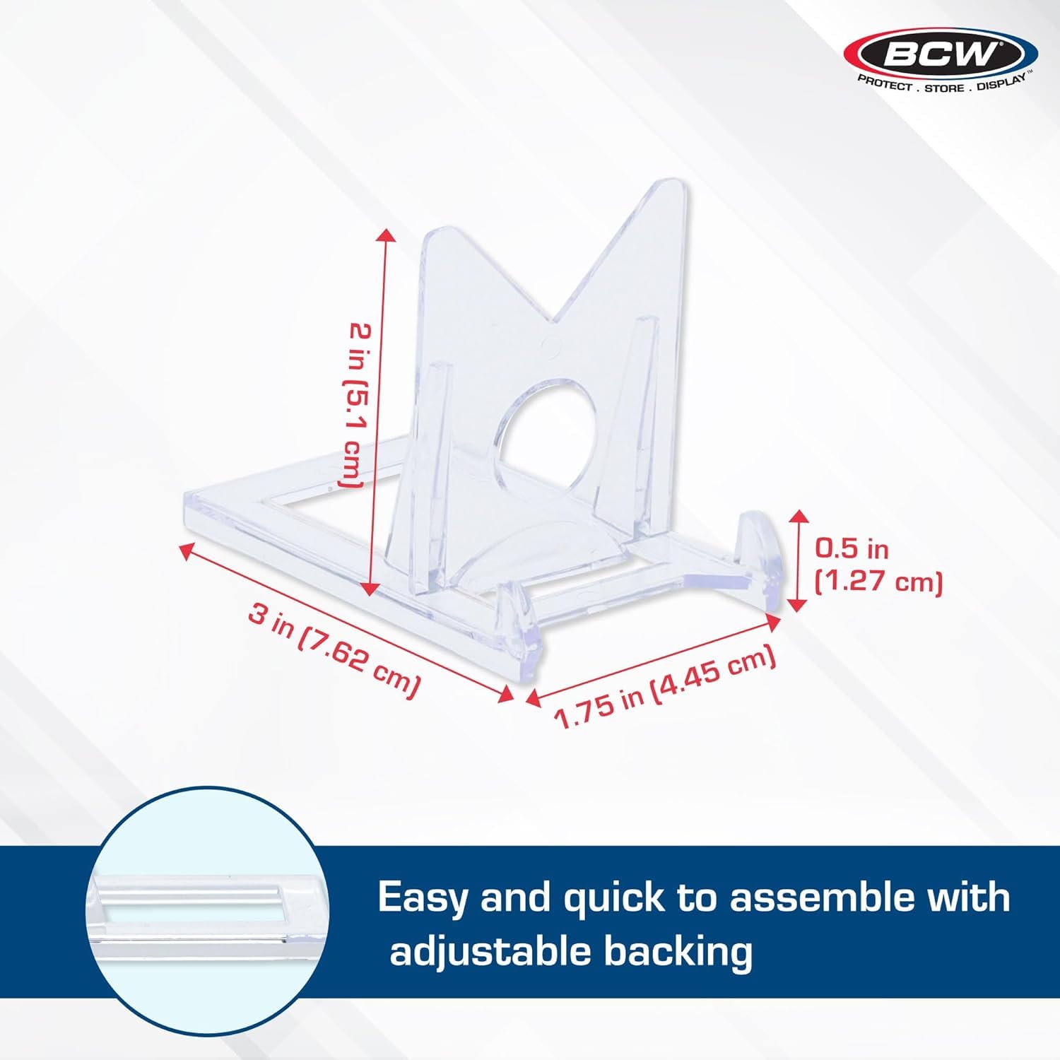 BCW 2-Piece Card Display Stands | Showcase Top Loaders, Magnetics, Screwdowns |Trading Card Display| Card Display Stand | Card Stand | Semi Rigid Card