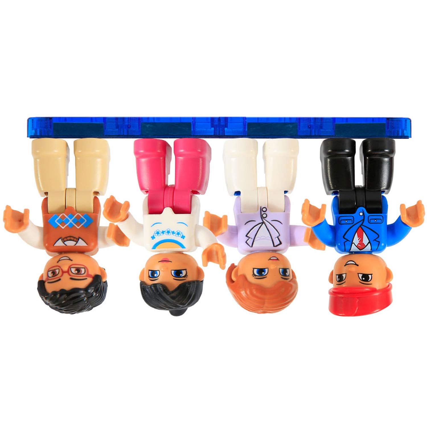 Magnetic Figures Set of 4-Toddlers Community Action Toy People, Magnetic Tiles Expansion Pack for Boys and Girls - Educational Stem Toys Add on Sets