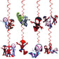 For Spide Happy Birthday Banner, Party Decoration With 8 Vortex Decorative Pendants