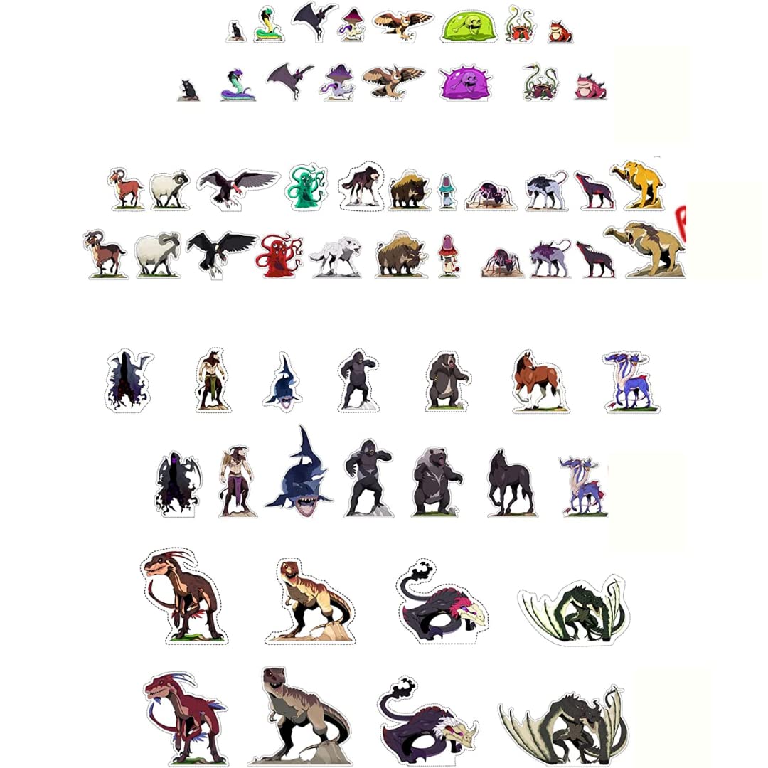 Hexers Beasts Monster and Animals DM Starter Set Flat 2D Miniatures for Tabletop Gaming Compatible with Dungeons and Dragons D&D DND Pathfinder RPG