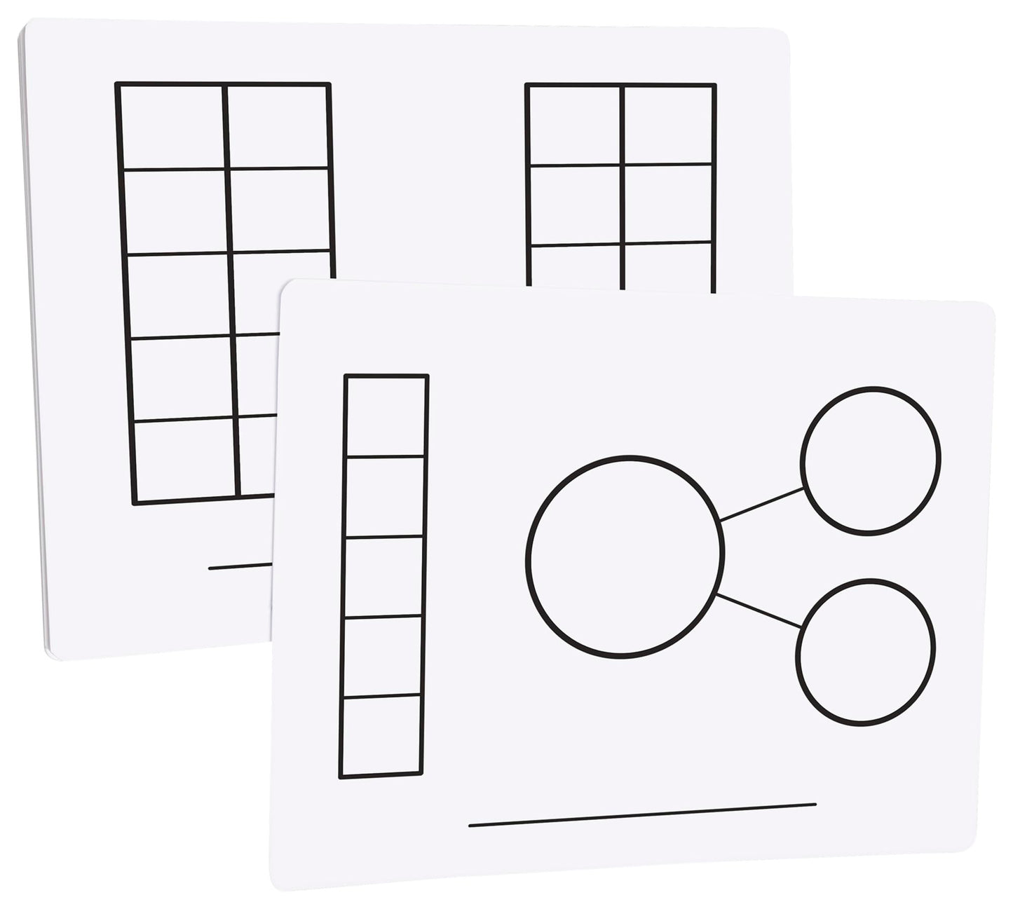 Didax 211011 Educational Resources Write-On Wipe-Off Five and Ten-Frame Mats, Set of 10,Multicolor