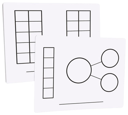 Didax 211011 Educational Resources Write-On Wipe-Off Five and Ten-Frame Mats, Set of 10,Multicolor
