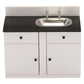 Dollhouse Kitchen Sink Cabinet, Mini White Countertop, 1:12 Scale Furniture for 6 Inch Dolls