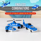 POPULAR PLAYTHINGS Magnetic Vehicles for Toddlers 1-3, Mix or Match Car Toys, Set of 3 Gift for Kids - Police
