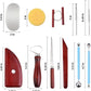 Y9A5N0K3O Clay Tools 19pcs, Sculpture Clay Carving Knife Soft, with Wooden Handles and Tool Bag, for Trimming, Embossing Pattern, Sculpting, Modeling