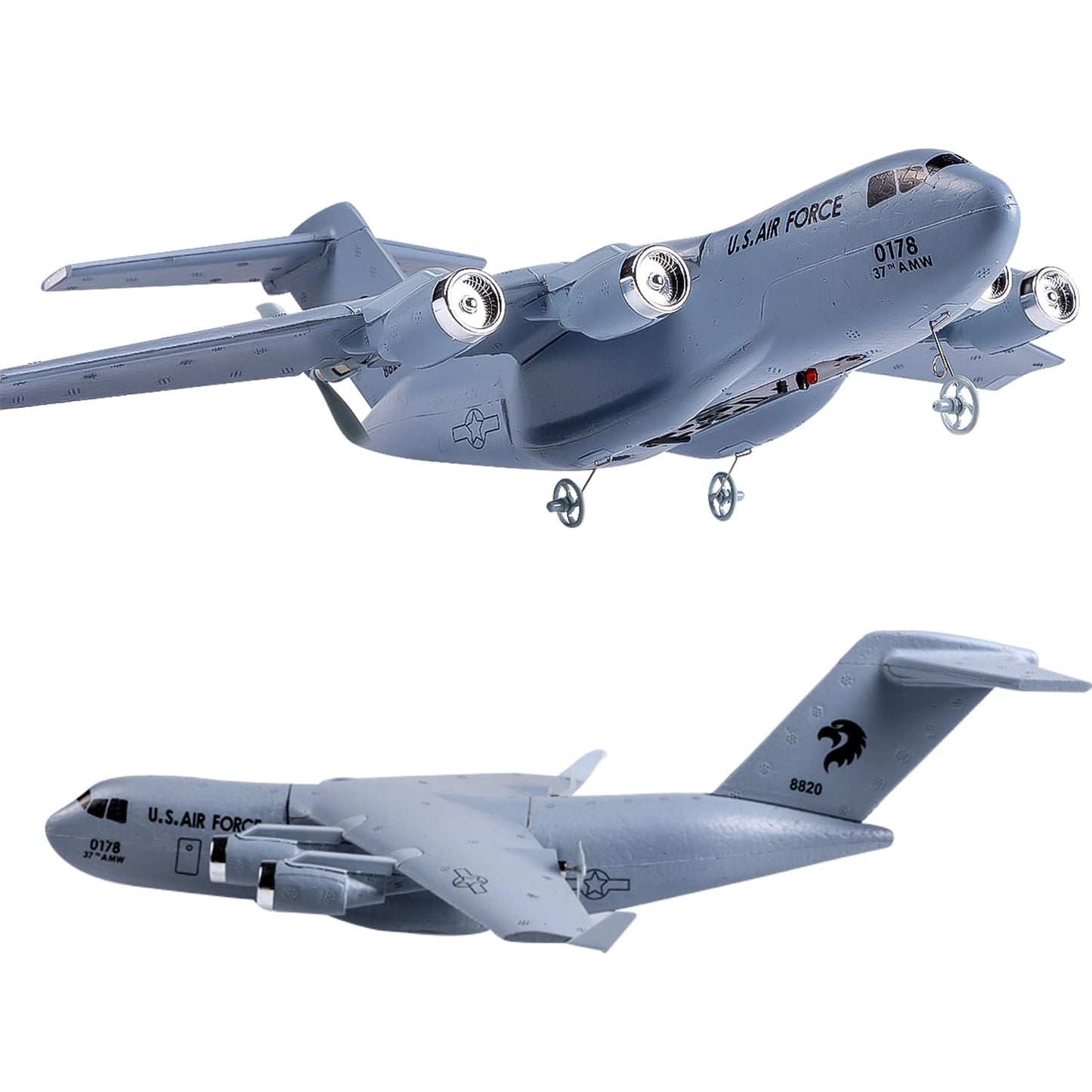 OTTCCTOY RTF RC Plane, 2.4Ghz 2 Channels Airplane, Navy Blue C17 Globemaster III Aircraft, Easy to Fly RC Toy