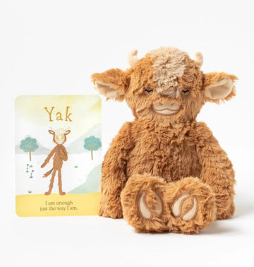 Slumberkins 14-Inch Yak Kin Plush & Affirmation Card Bundle