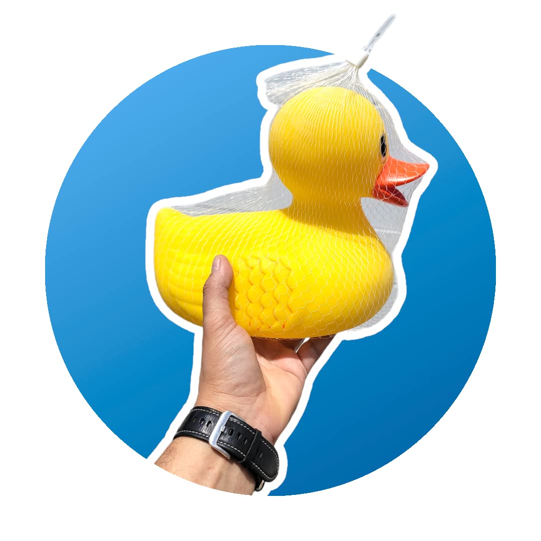 Zugar Land Jumbo Classic Yellow Rubber Ducky (10.5") Makes Noise When Squeezed! Has Open Beak Large Cool Duck