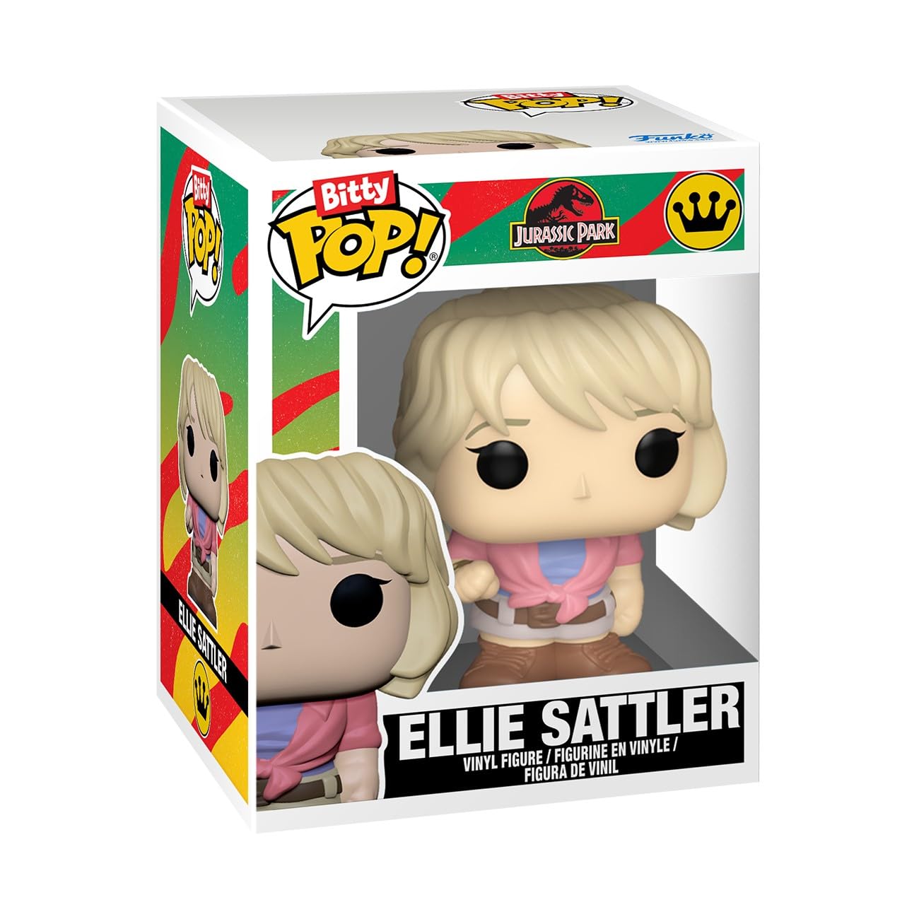 Funko Bitty Pop! Jurassic Park: Ellie Sattler, Ian Malcolm, Triceratops, and Brachiosaurus, with a 1 in 6 chance for a Surprise Mystery Figure - 0.9