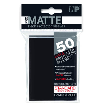 Ultra Pro PRO-Matte Standard Size Deck Protector Sleeves for Magic, Pokemon and Dragon Ball Super - Black (50 ct)