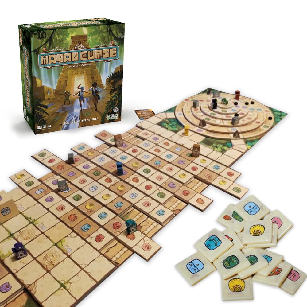 Crazy Like a Box Mayan Curse - Thrilling Puzzly Board Games for Adults & Kids, Strategic Family Games for Game Night, Party Game with Fantasy