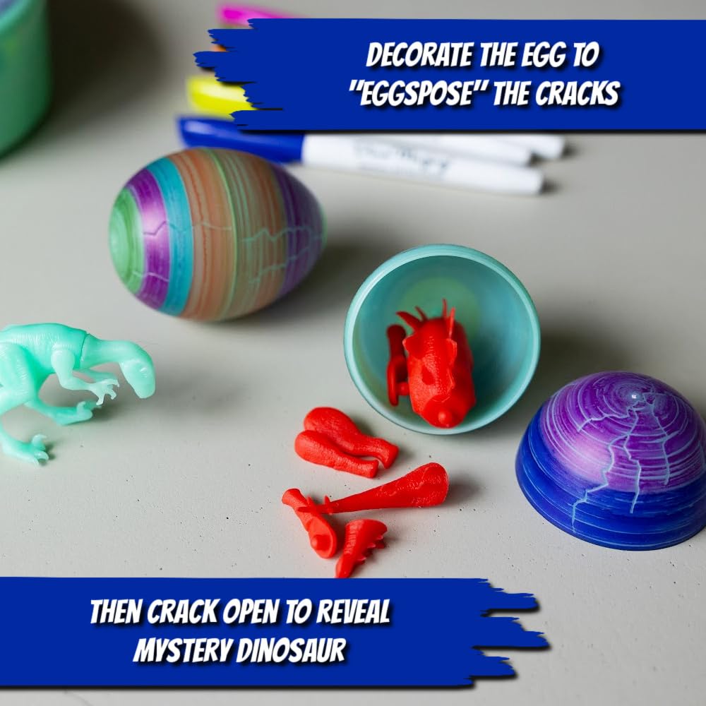 The Eggmazing Egg Decorator | Glow in the Dark Dinomazing Dinosaur Eggs | Refill 6 Pack | Eggs with Dinosaurs Inside | Ages 3 and Up