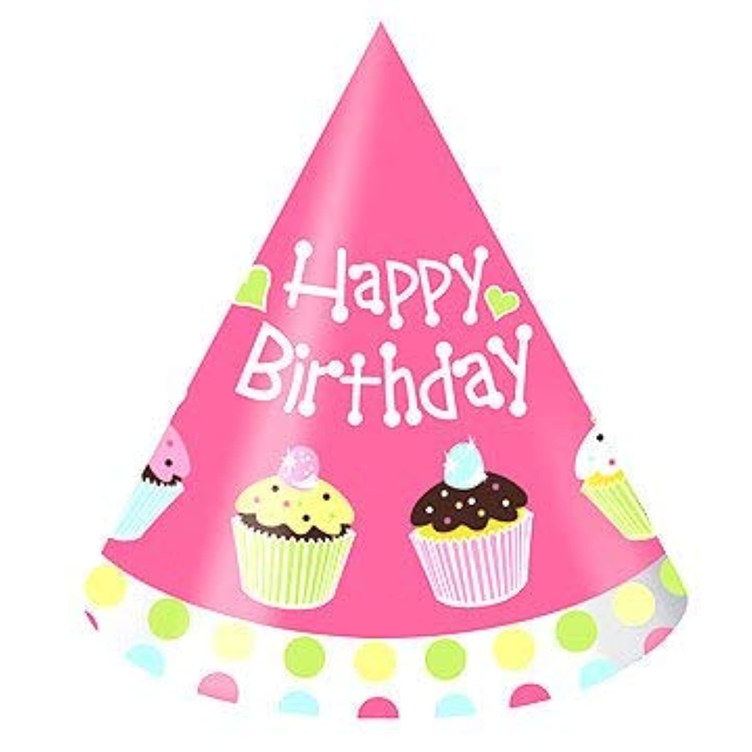 8-Count Child Size Birthday Party Hats, Sweet Treats