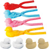 BravOne 4 Pcs/Set Snowball Maker Clips, Duck Shaped Snow Ball Maker Clips Clamps Outdoor Winter Play Snow Toys Plastic Sand Molds Clay Tools for Kids