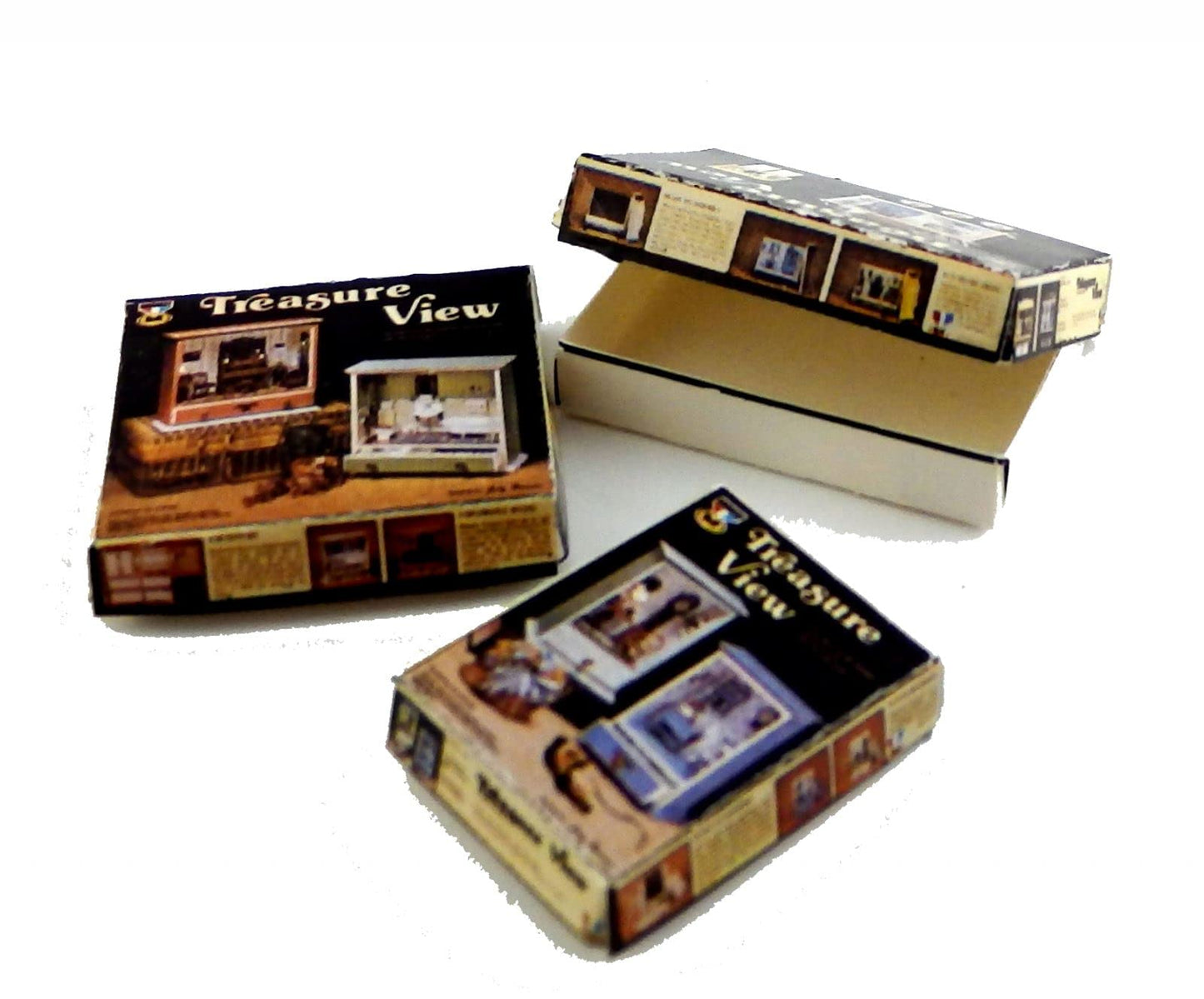Dollhouse Treasure View 3 Box Kit Miniature Dollhouse Shop Store Accessory