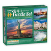 Bits and Pieces - 4-in-1 Multi-Pack Jigsaw Puzzles for Adults - US Landmarks Jigsaw Puzzle Set Bundle, Completed Puzzle Size: 1000 Pieces Each 20" x