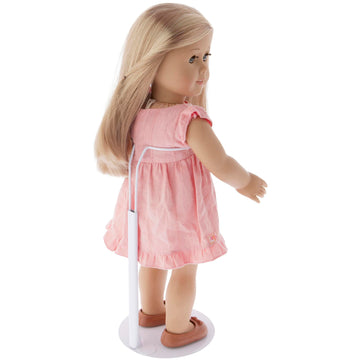Plymor DSP-90W White Adjustable Doll Stand, fits 15, 16, 17, 18, 19, 20, and 21 inch Dolls, Waist is 3" - 4" wide, 8" - 11" around, Pack of 6