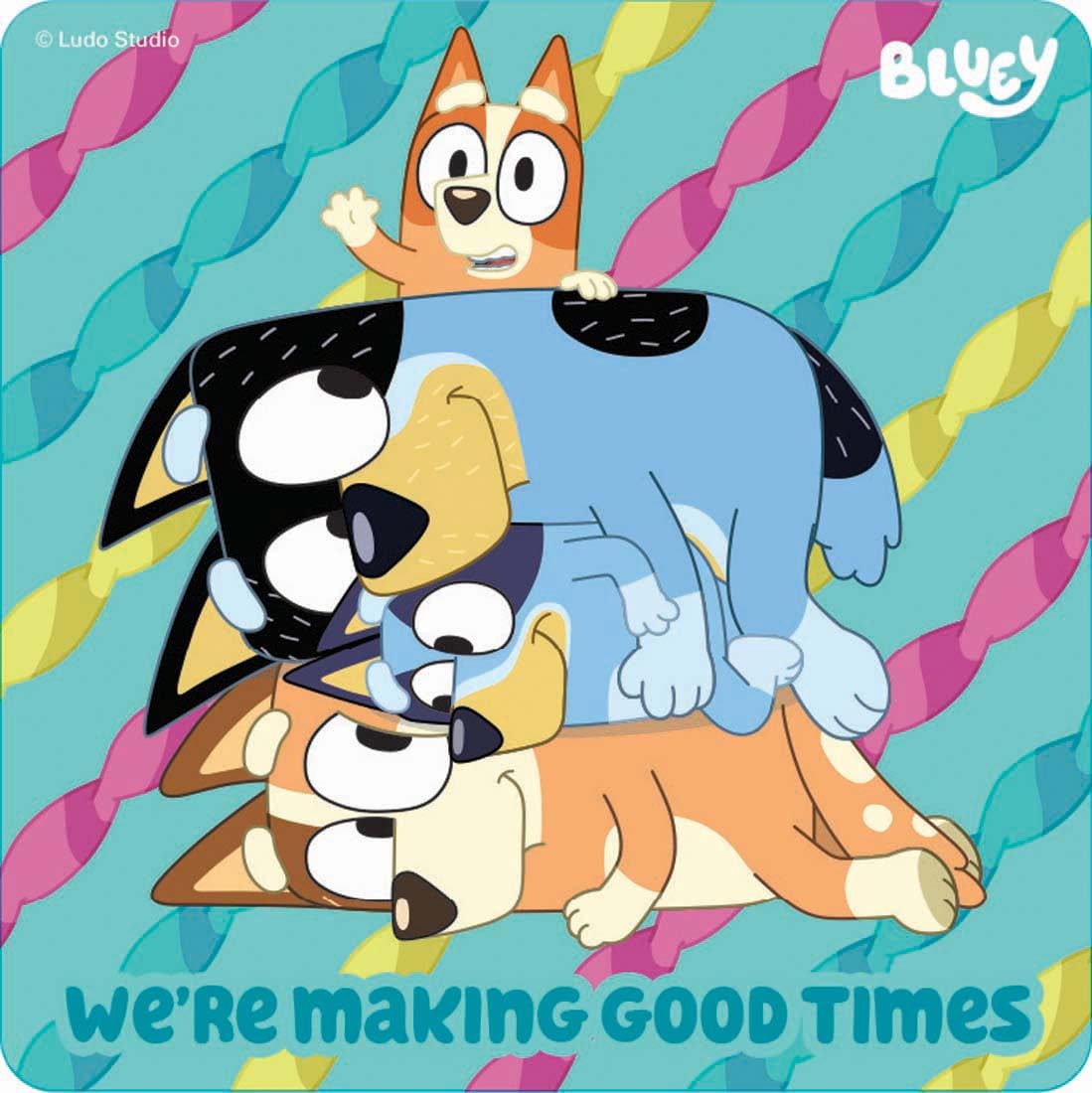 SmileMakers Bluey Stickers for Kids Classroom - 100 Count Bulk Teacher Supplies with 5 Assorted Character Designs | 2.5 Inch Reward Stickers