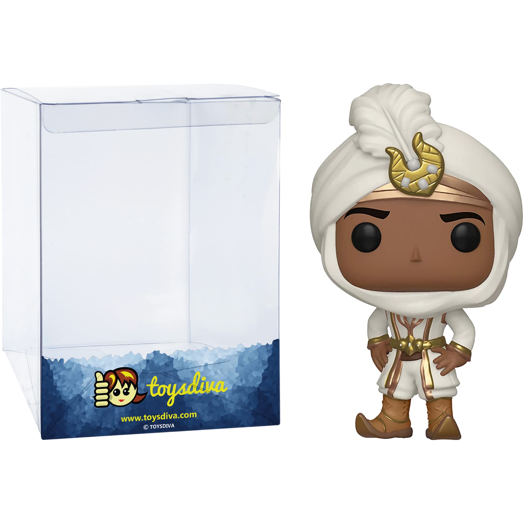 Funko A l a d d i n [Prince Ali]: P o p ! Vinyl Figurine Bundle with 1 Compatible 'ToysDiva' Graphic Protector (540-37023 - B)