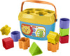 Fisher-Price Infant Toy Baby’s First Blocks, 10 Shapes & Storage Bucket, Sorting Activity for Fine Motor Skill Development Play Ages 6+ Months