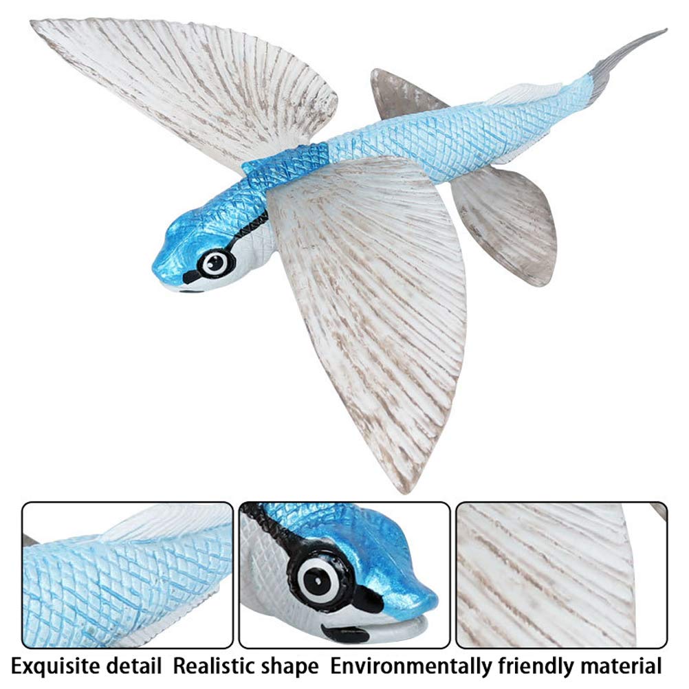 FLORMOON Animal Figures Realistic Flying Fish Plastic Early Educational Toys Cupcake Topper Party Gift for Kids 3+ Year Old…