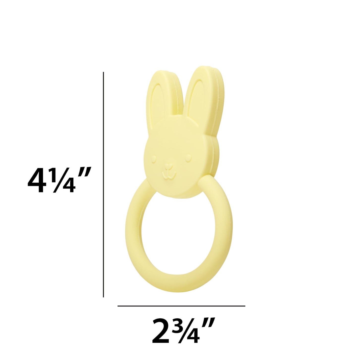 C.R. Gibson 100% Food Grade Silicone Bunny Baby Teether for Infants, 2.75" x 4.25", Multicolor