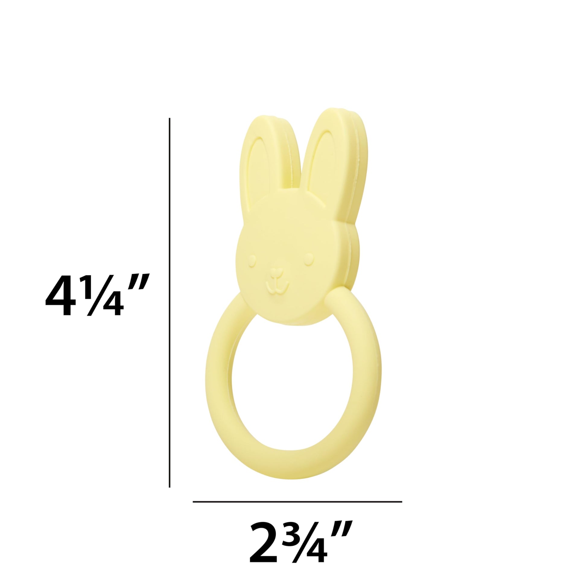 C.R. Gibson 100% Food Grade Silicone Bunny Baby Teether for Infants, 2.75" x 4.25", Multicolor