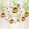 30CT Soccer Hanging Swirl for Soccer Party Supplies Theme Birthday Party Decorations