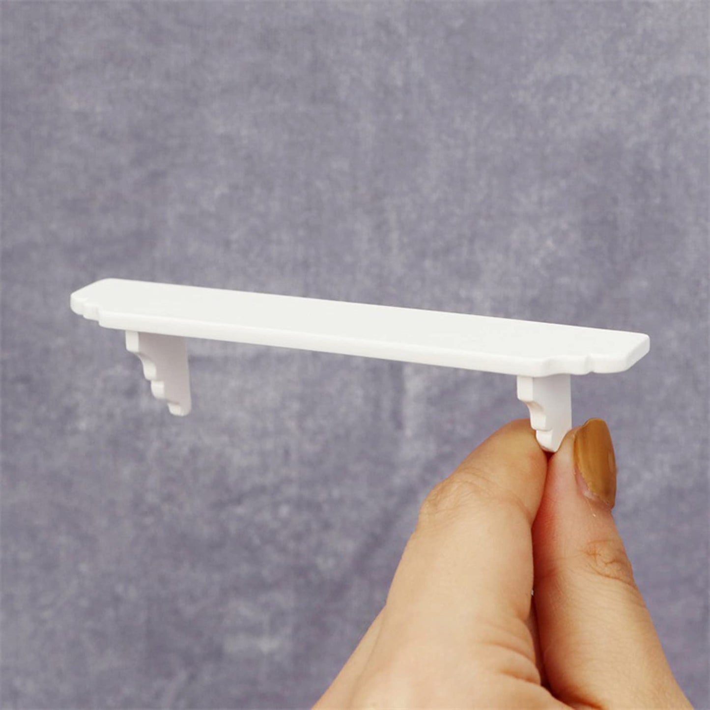 Calsgkspray Dollhouse Wall Shelf, 1:12 Scale Miniature Dollhouse Accessories, White Doll House Storage Wall Shelf for Kitchen Scene