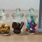 3pc Miniature Food Chocolate Cake Candy Cookie Dollhouse Cookie in Clear Glass Mini Bottle Fruit Food #MF092