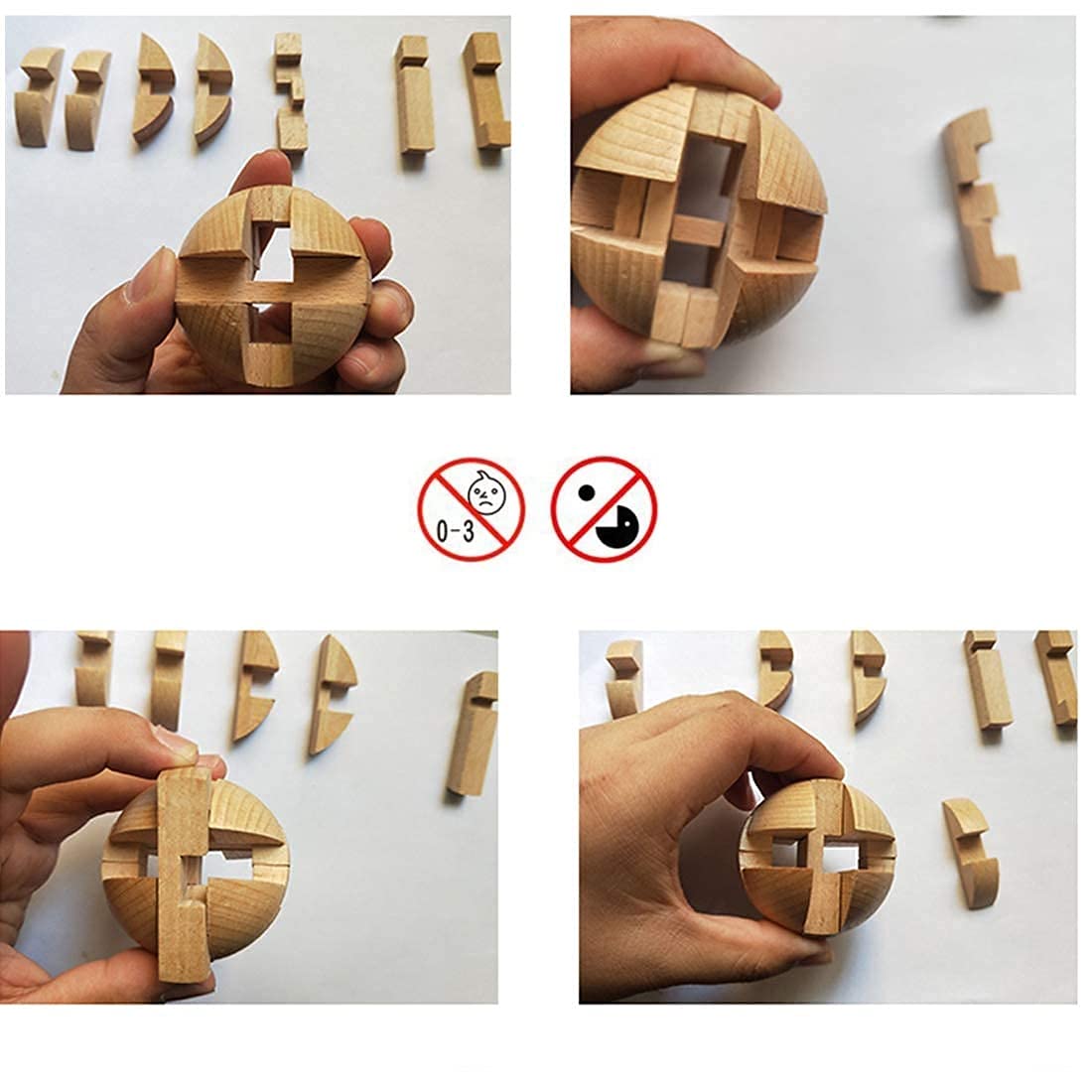 Handmade Wooden Puzzle Magic Ball Brain Teasers Toy Intelligence Game Sphere Puzzles For Adults