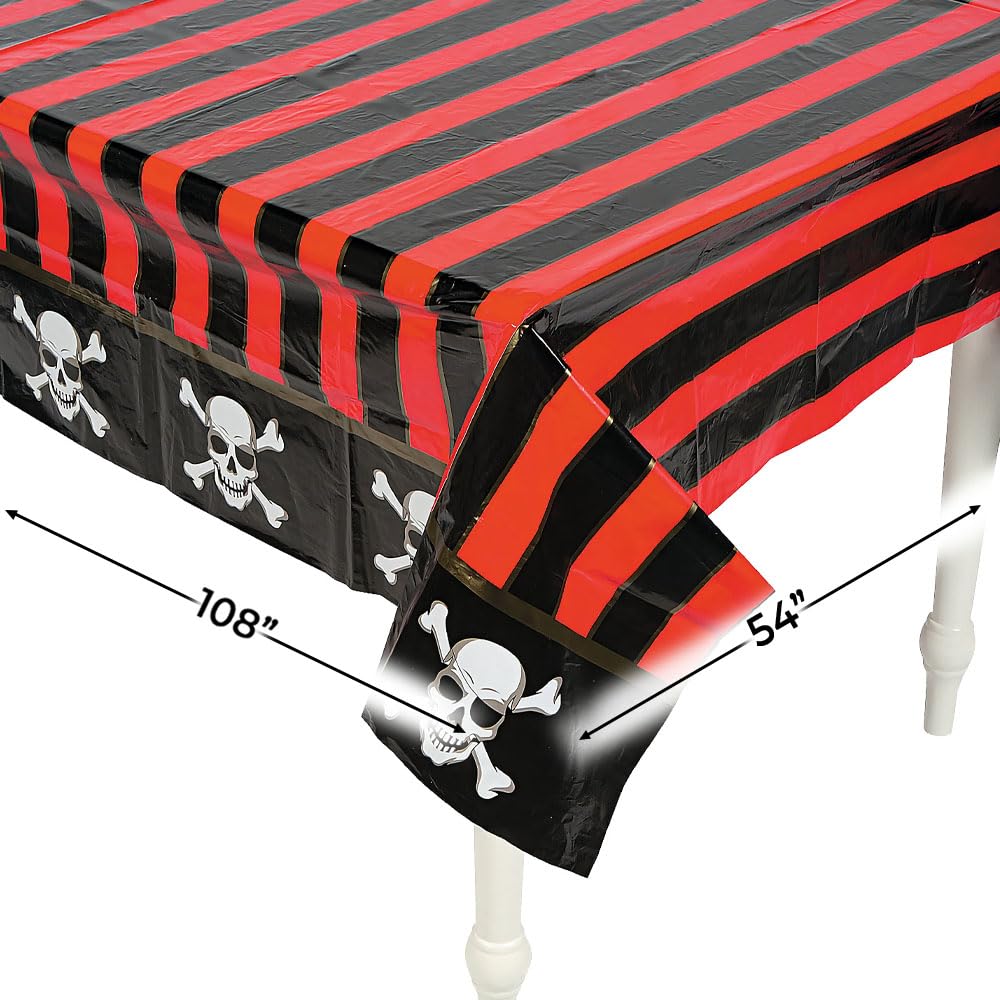 Fun Express - Pirate Printed Tablecover for Birthday - Party Supplies - Table Covers - Print Table Covers - Birthday - 1 Piece