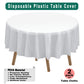 White Plastic Tablecloths 2 Pack Disposable Table Covers 84 Inch Circle Bridal Shower Party Tablecovers PEVA Solid Table Cloths for BBQ Picnic