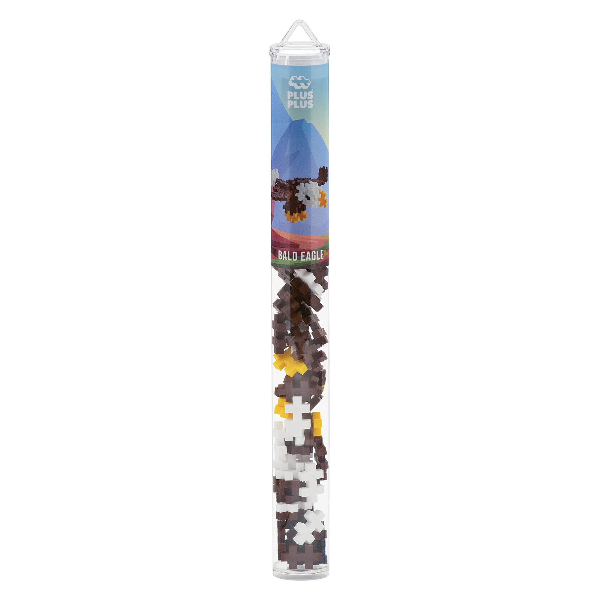 PLUS PLUS Bald Eagle - 3D Animal Figurine Building Block Set Tube, Mini Interlocking Puzzle Pieces, Fun Stem Toys for Kids