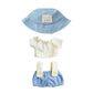 Clothes for Lu bubu 17cm Dolls Accessories(No Doll), Cute Outfit Set 3 Pieces Bib Pants Suitable for 17cm Doll Suit, Stylish Dress Up Overalls Doll