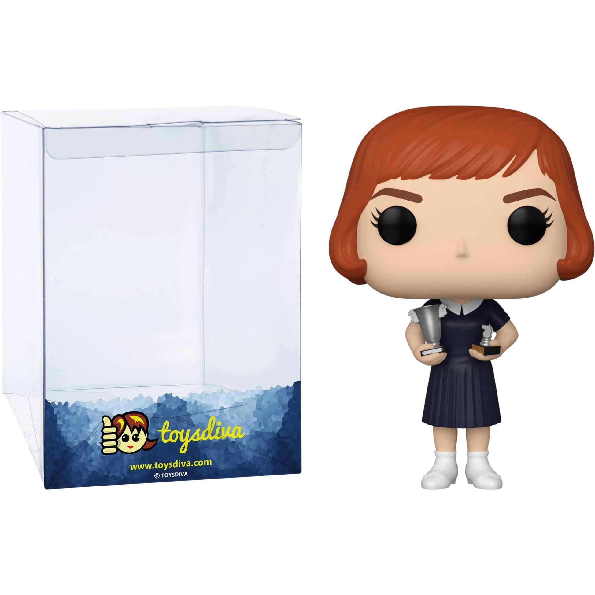 Beth Harmon with Trophies: Fun ko P o p ! TV Vinyl Figurine Bundle with 1 Compatible 'ToysDiva' Graphic Protector (1121-57690 - B)