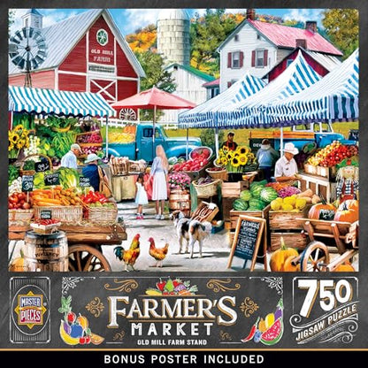 Masterpieces 750 Piece Jigsaw Puzzle For Adults and Family - Old Mill Farm Stand - 18"x24"
