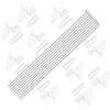WMYCONGCONG 10 PCS 1.2x210mm Steel Pushrods Parts + 10 PCS Nylon Micro Control Horns 21x11mm 4 Holes for RC Airplane Plane DIY Parts