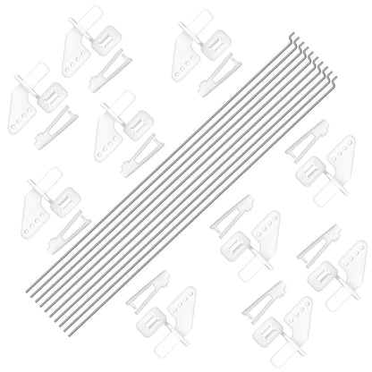 WMYCONGCONG 10 PCS 1.2x210mm Steel Pushrods Parts + 10 PCS Nylon Micro Control Horns 21x11mm 4 Holes for RC Airplane Plane DIY Parts